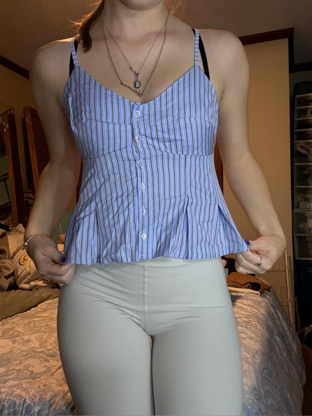 NWOT Stylish Blue Striped Women's Blouse